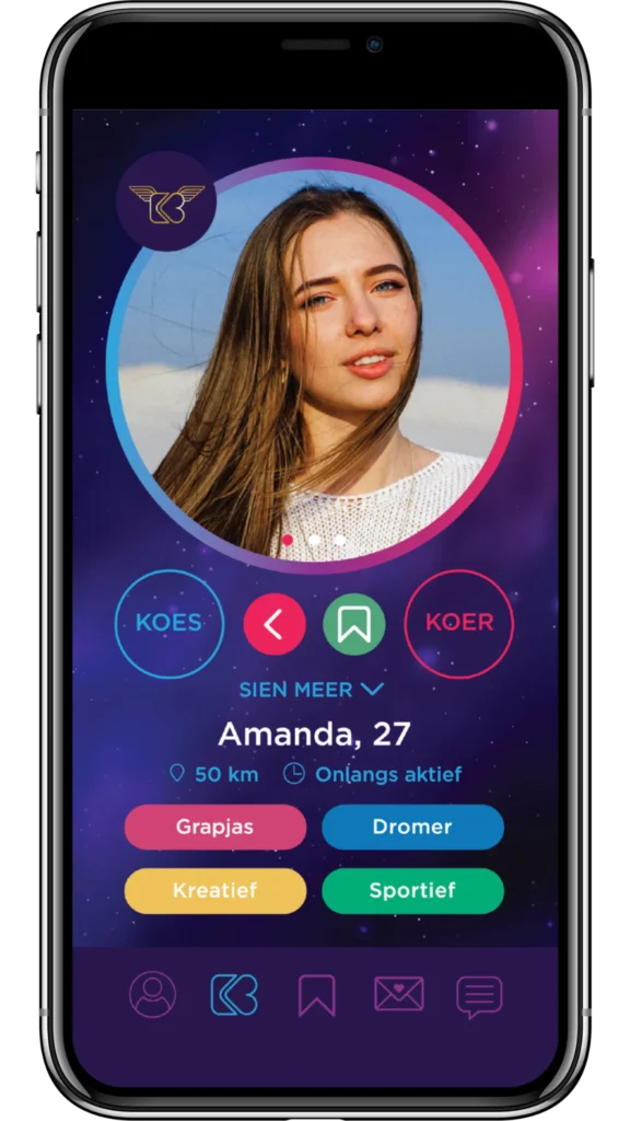 Die KOER-app op ’n selfoon